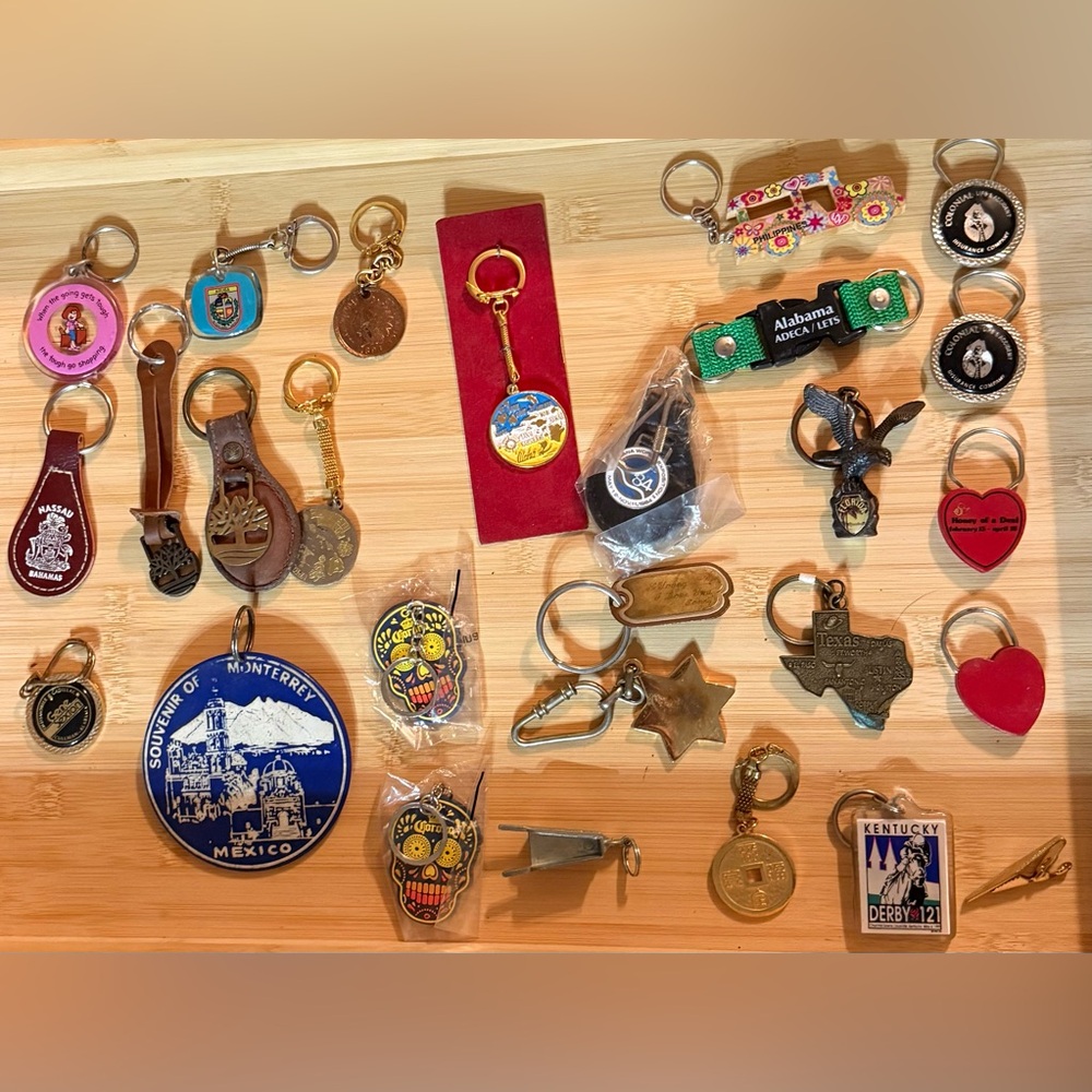 Assorted Keychain Collection Lot of 26 Places, Beer, Travel, Breweriana Random
